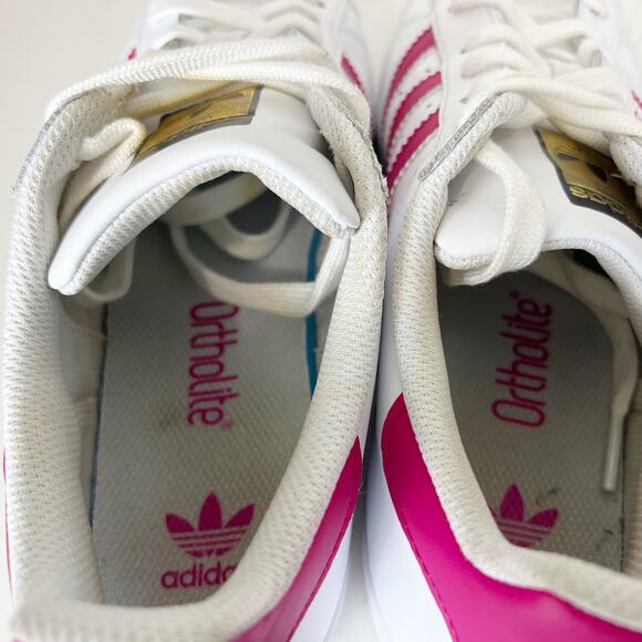 Adidas Superstar Foundation J B23644 White Pink Buzz Sneakers Womens Size 7 - Picture 14 of 16